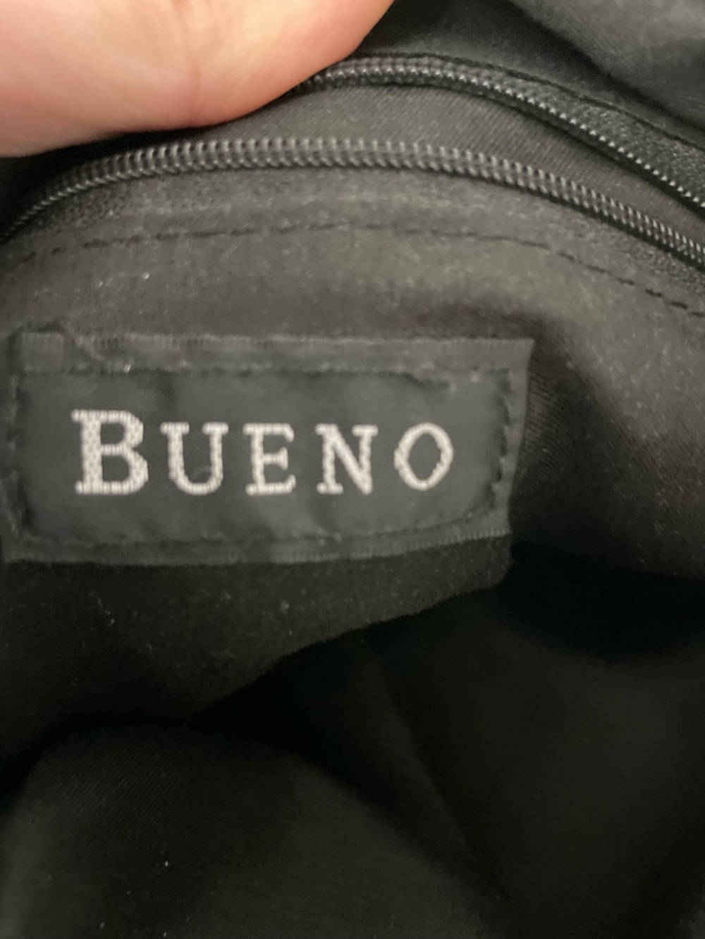 Bueno Black Leather Crossbody Purse Adjustable Strap - Picture 6 of 10